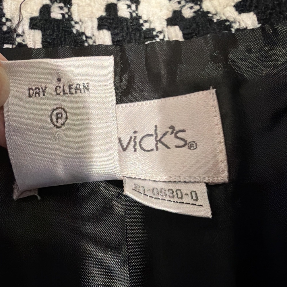 Chadwicks Vtg Black And White Houndstooth Acrylic Button Blazer Women's Size 14 - Picture 8 of 8